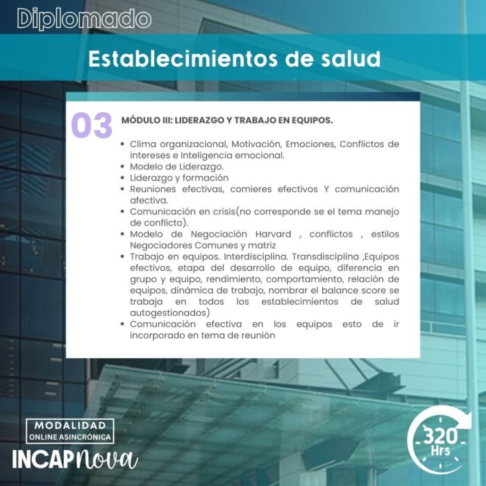 DIPLOMADO EN ESTABLECIMIENTOS DE SALUD - Imagen 4